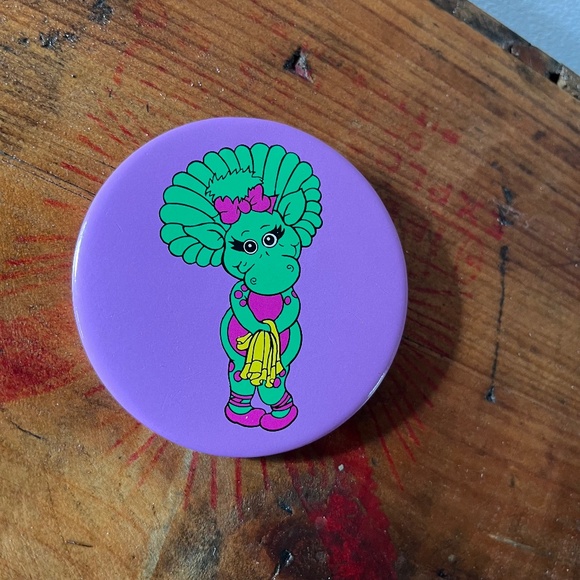 Vintage 90s Barney Baby Bop 3" Round Button / Pin / Badge - Picture 1 of 3